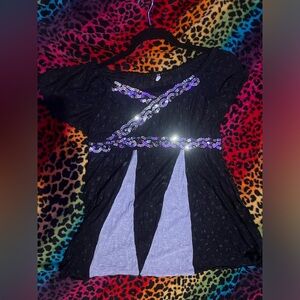 Black and white sequin cute 2000s top